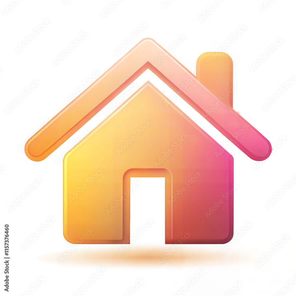 A Minimalist House Icon with Soft Gradients: Modern and Subtle Design A Minimalist House Icon with Soft Gradients: Modern and Subtle Design