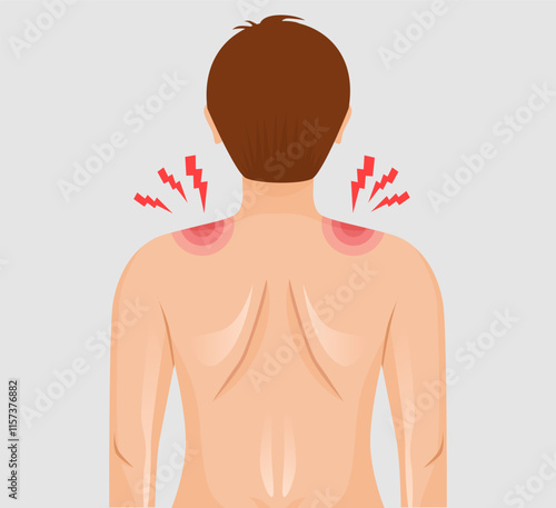 illustration of a man with shoulder pain