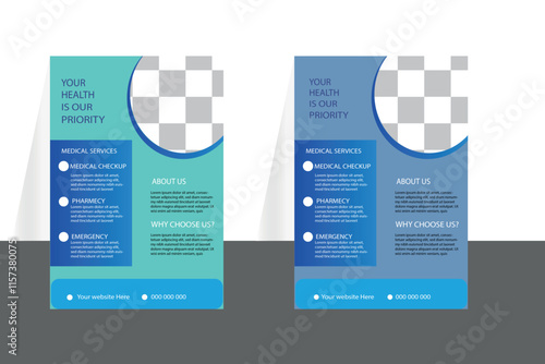 Mordern medical flyer design with vector