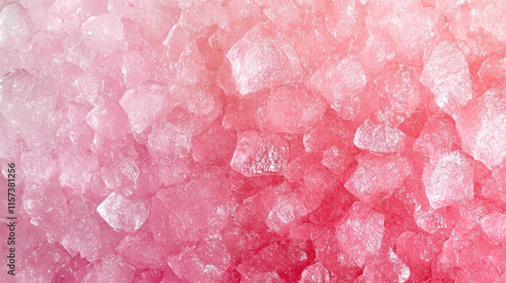 Obraz premium A textured background of pink and white crystals, resembling coarse salt or sugar, creating a visually appealing gradient effect.