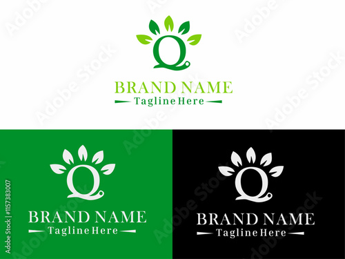Letter O with green leaf logo for health and green related business