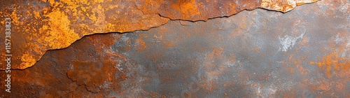 Close-up of a rusty metal surface showcasing natural textures and corrosion patterns, creating an abstract and industrial aesthetic with rich orange and gray hues.