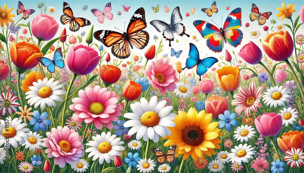 Obraz premium flower garden background 