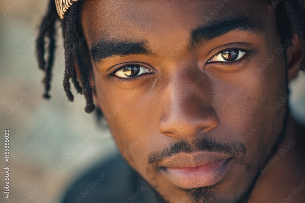 Obraz premium photo portrait of african american hip hop style young man looking at camera