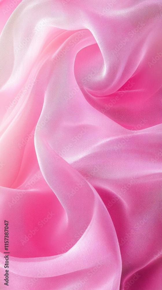 Obraz premium closeup of a pink satin fabric texture background with copy space.
