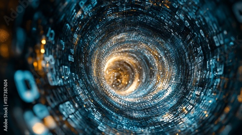 Wallpaper Mural Abstract swirling tunnel of digital data and numbers. Torontodigital.ca