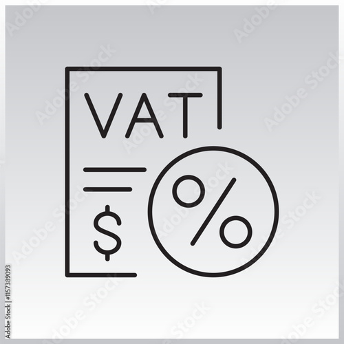 Taxes outLine icon. Editable stroke. Vector illustration