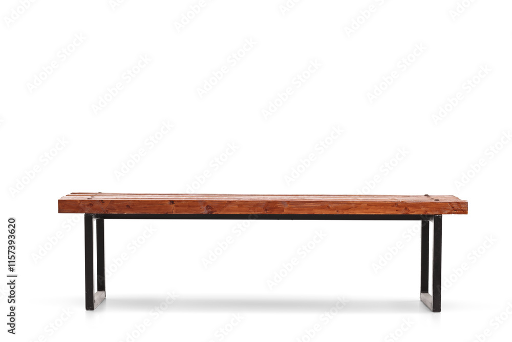 Studio shot of a wooden bench Studio shot of a wooden bench