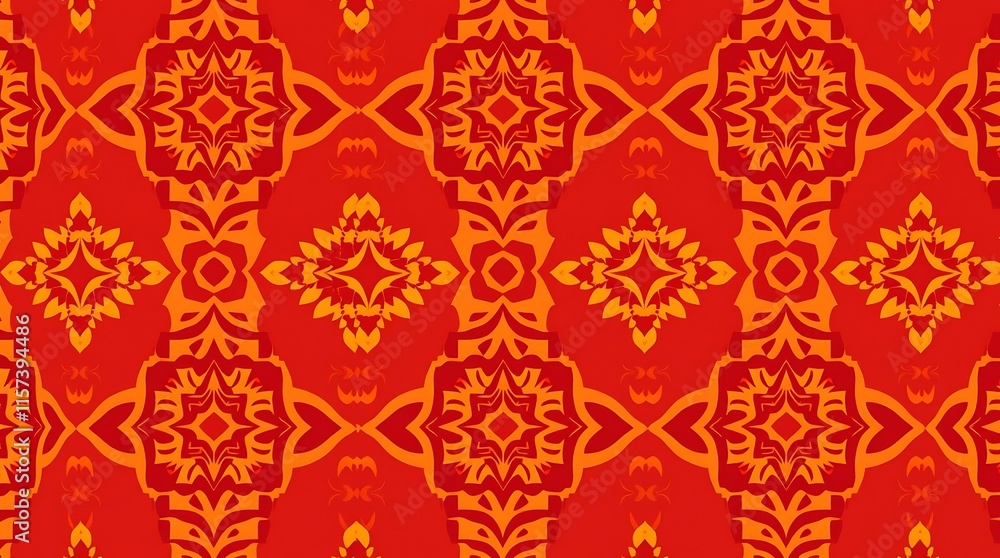Red and Orange Geometric Pattern 