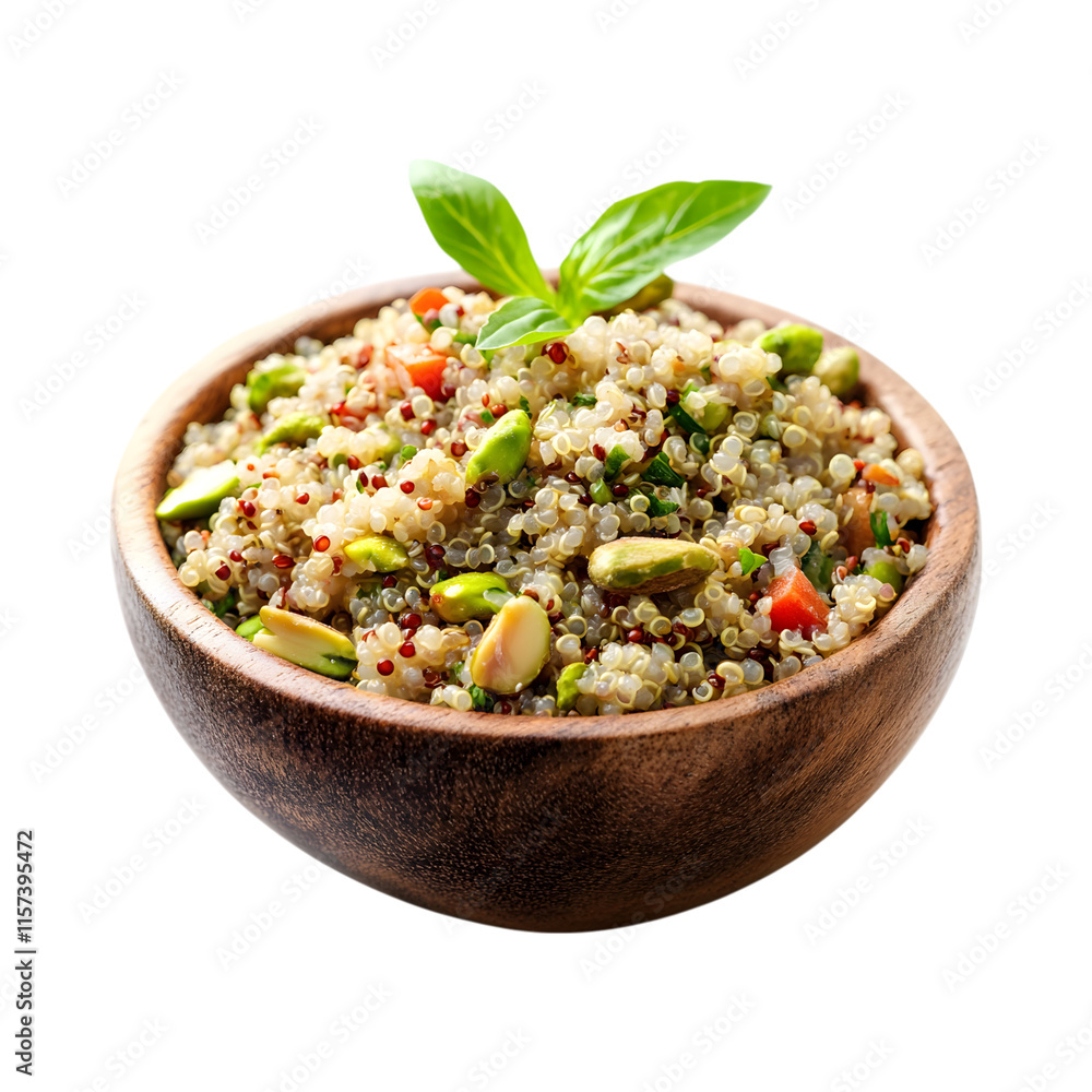 Flavrous Pistachio in Quinoa Salad isolated on transparent background Flavrous Pistachio in Quinoa Salad isolated on transparent background