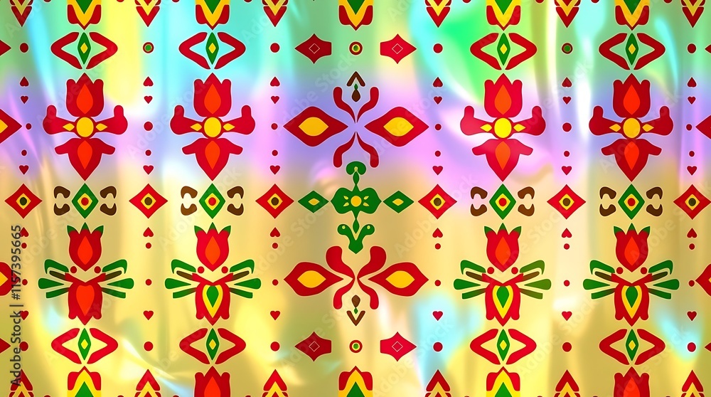 Iridescent Ethnic Textile Pattern Iridescent Ethnic Textile Pattern