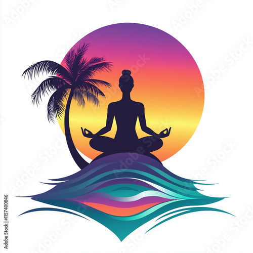 Wallpaper Mural Tropical Yoga Logo Torontodigital.ca