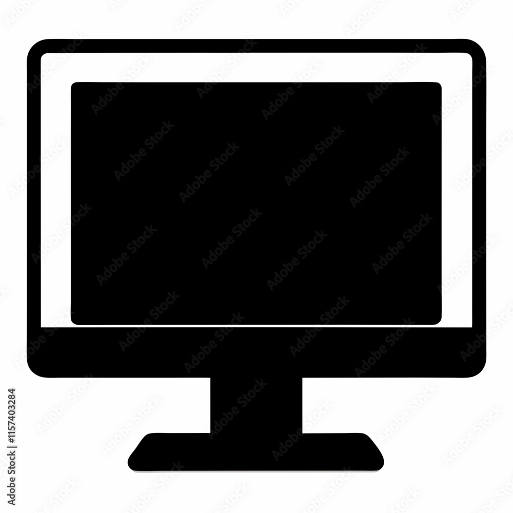Desktop Monitor Silhouette Vector Art Desktop Monitor Silhouette Vector Art