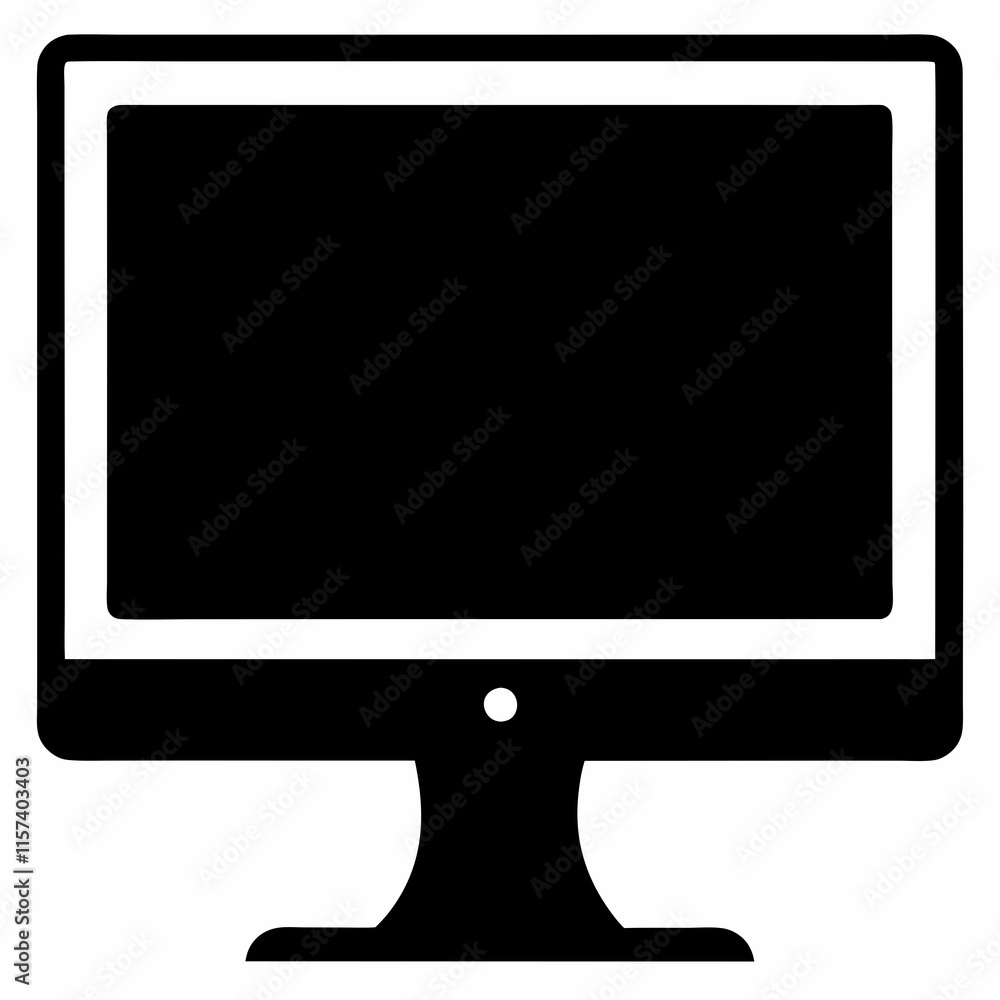 Desktop Monitor Silhouette Vector Art Desktop Monitor Silhouette Vector Art