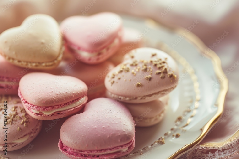 Heart-shaped treat on pretty plate Heart-shaped treat on pretty plate
