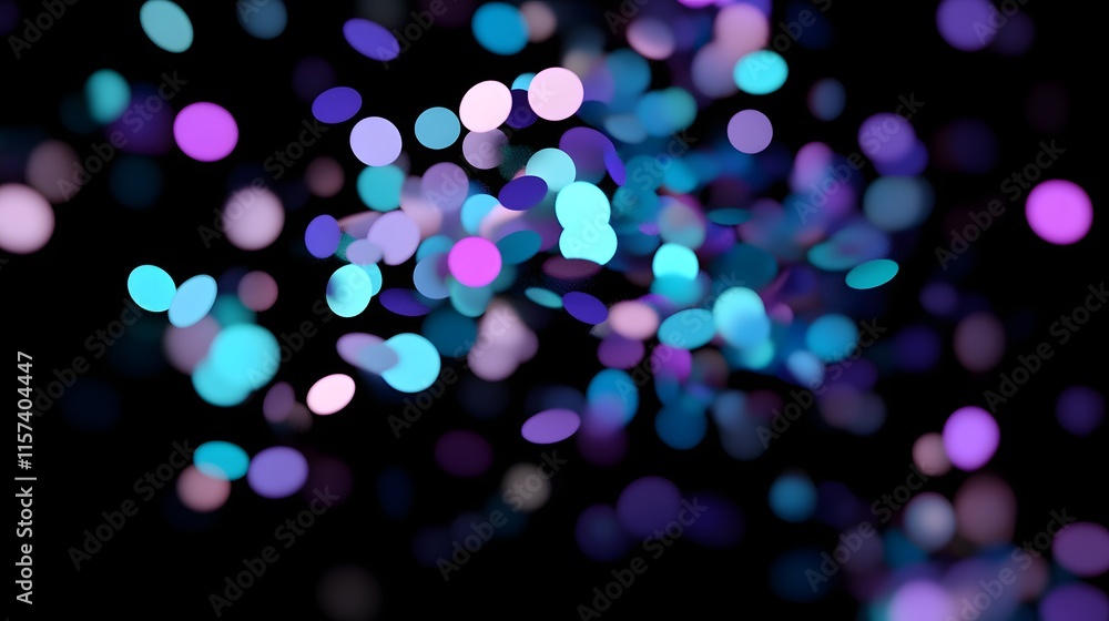 Abstract Colorful Bokeh Lights Floating In Darkness Abstract Colorful Bokeh Lights Floating In Darkness