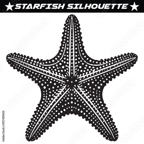 Starfish silhouette vector on a white background photo