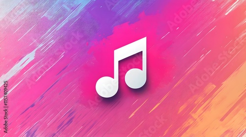 Music note on colorful background