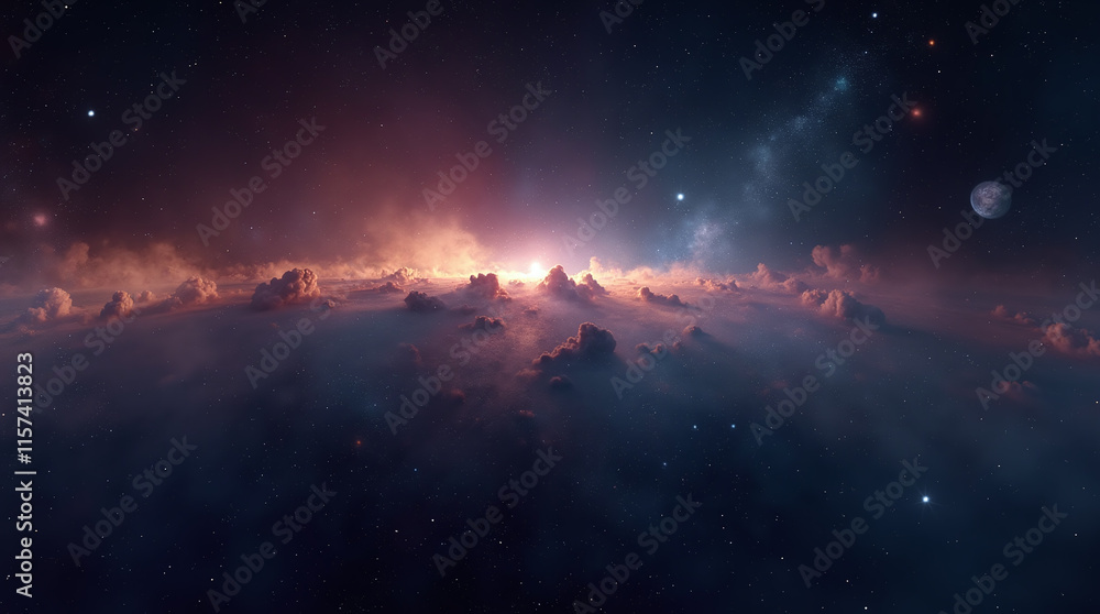 Space Background with Stars, Star Dust, Nebula and Galaxy in Cosmos Space Background with Stars, Star Dust, Nebula and Galaxy in Cosmos
