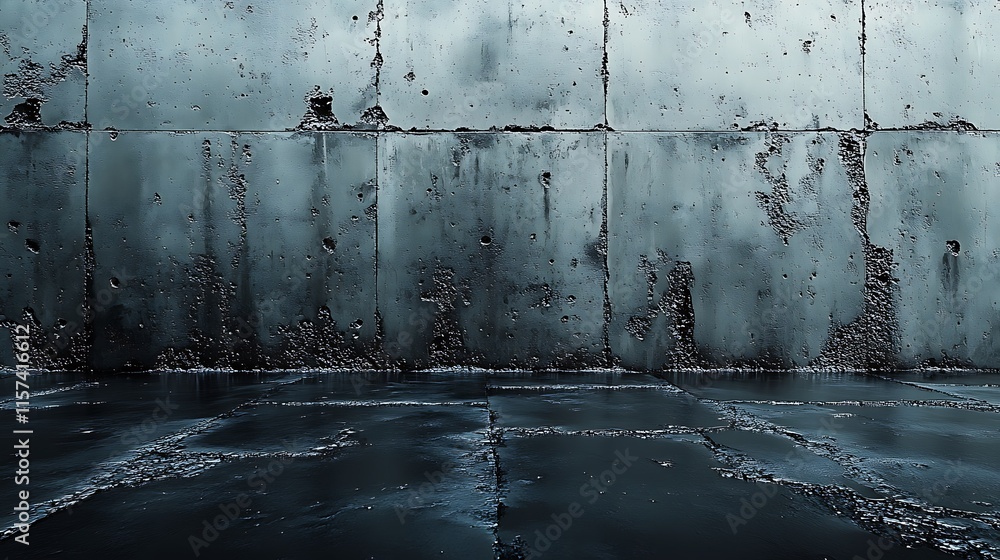 Obraz premium Weathered Concrete Wall and Floor Industrial Setting