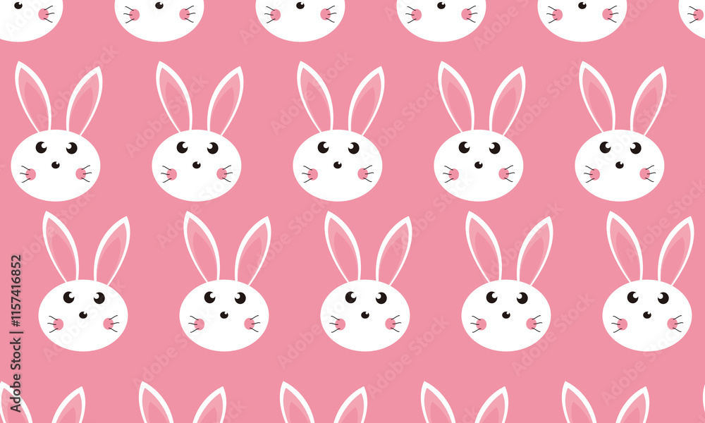 Cute bunny seamless pattern rabbit pattern isolated pink backround ready for textile and fabric or wallpaper Cute bunny seamless pattern rabbit pattern isolated pink backround ready for textile and fabric or wallpaper