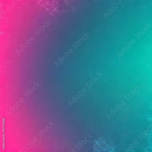 Cyberpunk-inspired gradient with coarse grain, shifting from neon pink to deep teal, AI Generated