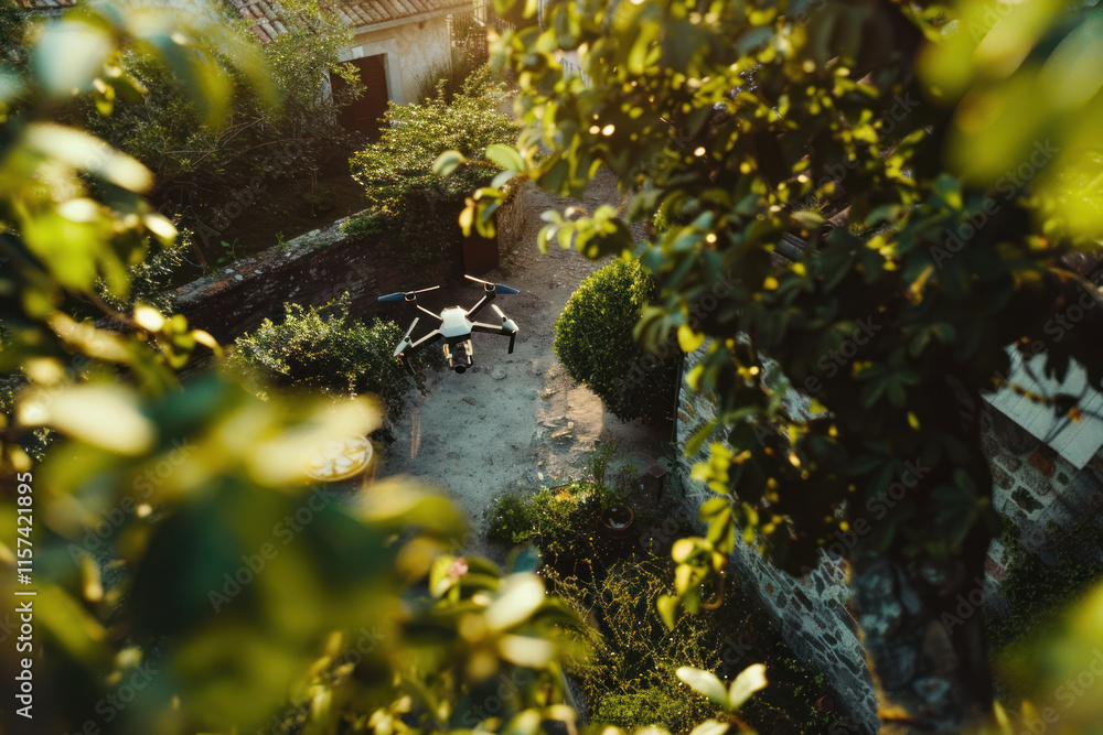 Naklejka premium drone accessories in action, dynamic and cinematic view, high-definition shots