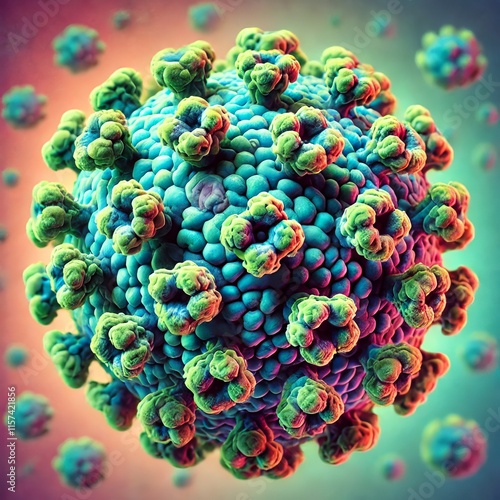 Enterovirus D68, virus linked with a rare neurologic complication, viral infection, 3d rendering