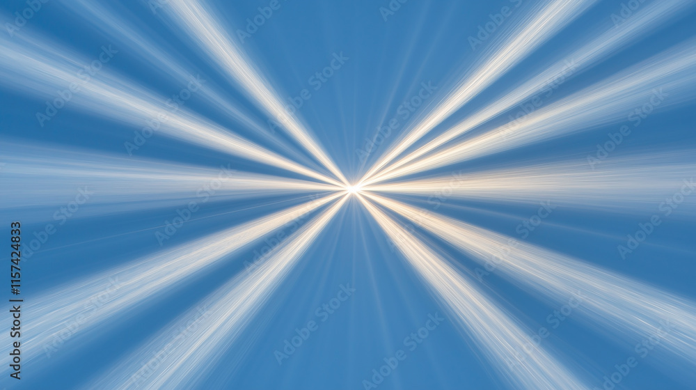 Fototapeta premium Radiating Light Rays on Blue Background