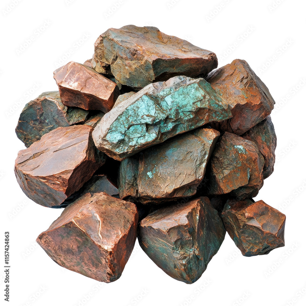 Natural Copper Ore Rocks with Stunning Blue and Green Patina