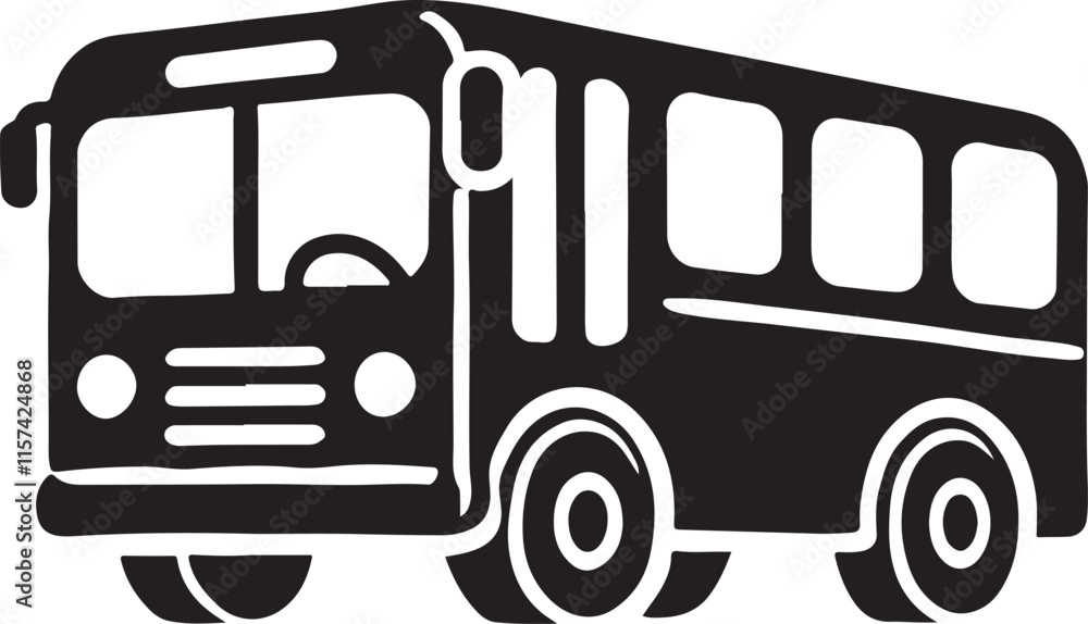 Bus silhouette vector collection. black white bus icon Bus silhouette vector collection. black white bus icon