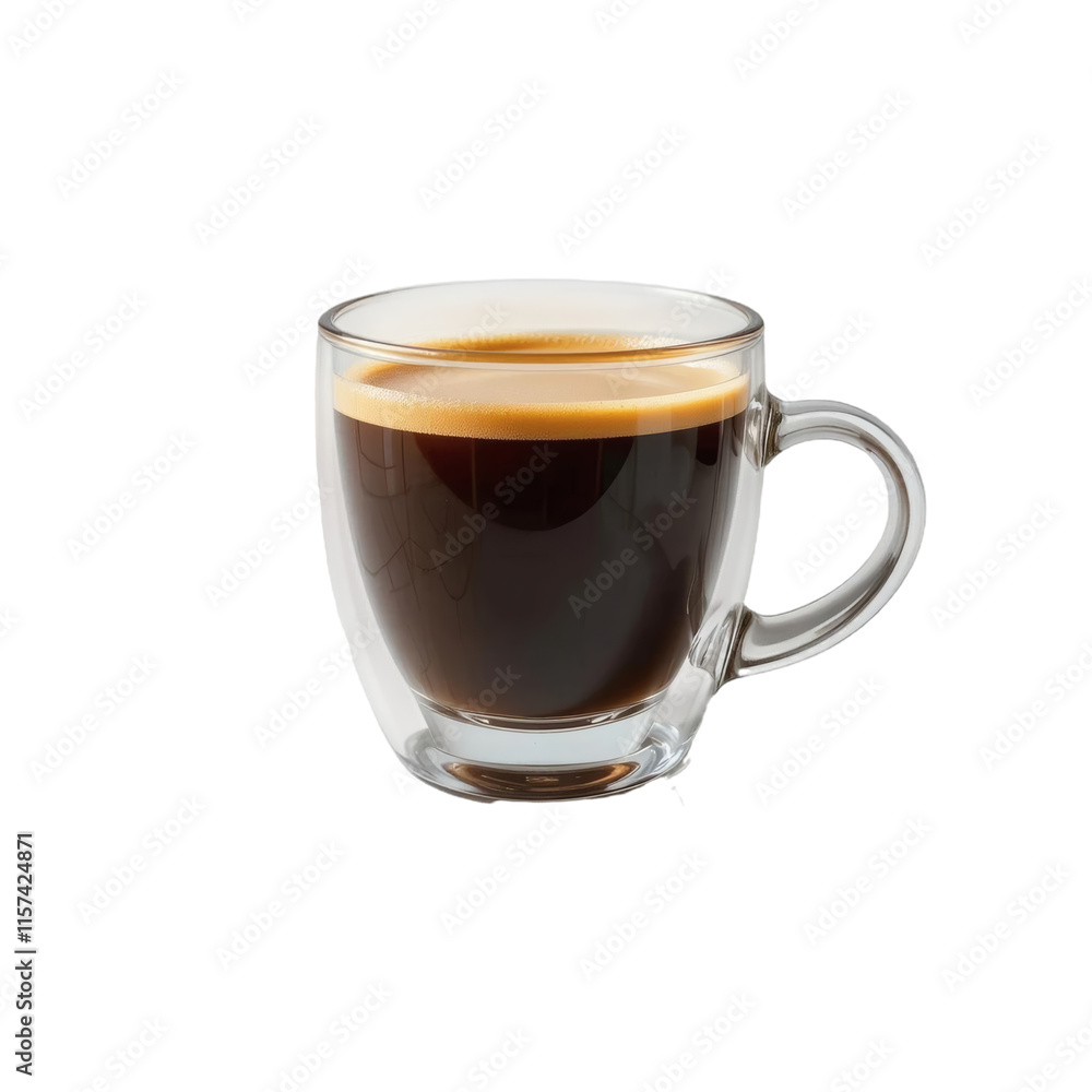 Espresso in Glass: Dark Roast Coffee, Rich Aroma, Generative AI Espresso in Glass: Dark Roast Coffee, Rich Aroma, Generative AI