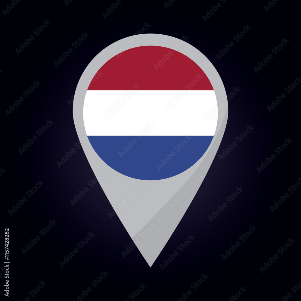 Netherlands Flag on Location Pin. vector illustration Netherlands Flag on Location Pin. vector illustration