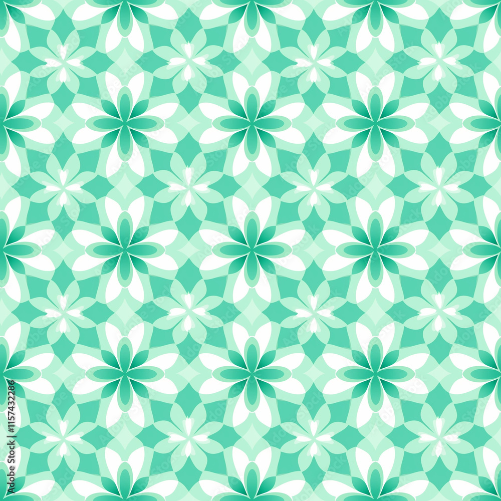 Green geometric floral seamless pattern design Green geometric floral seamless pattern design