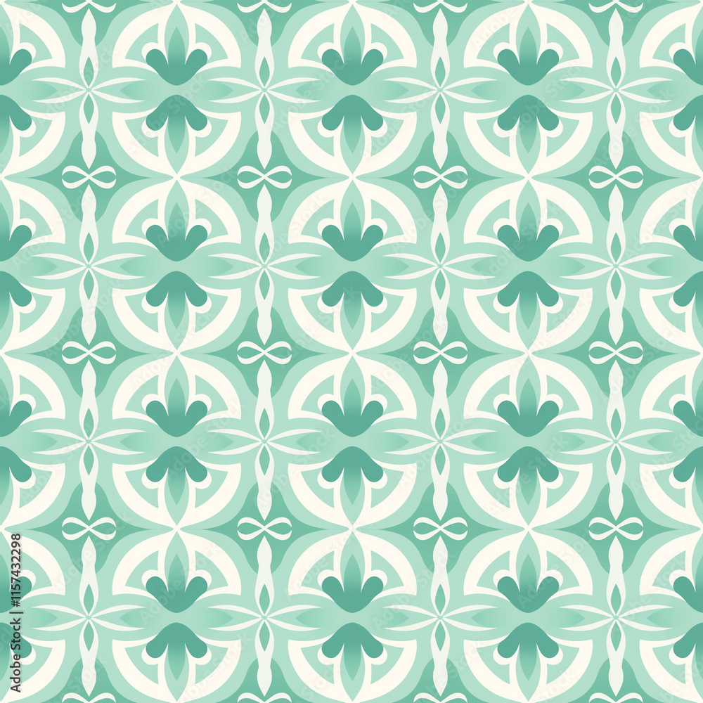 Green Ornamental Seamless Pattern Design Green Ornamental Seamless Pattern Design