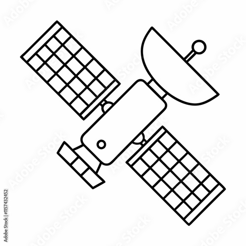 Satellite Icon Vector Design for Space Technology. photo