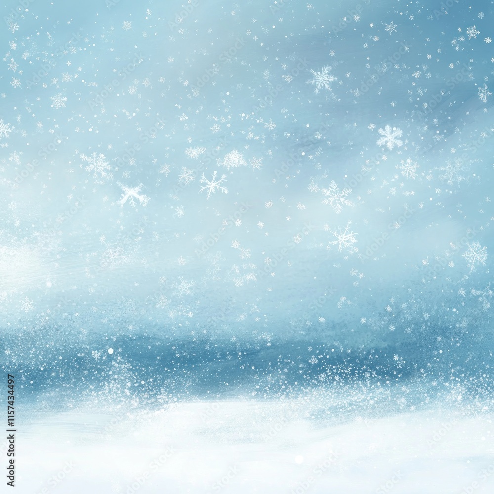 Obraz premium Soft, blurred winter snowfall scene.