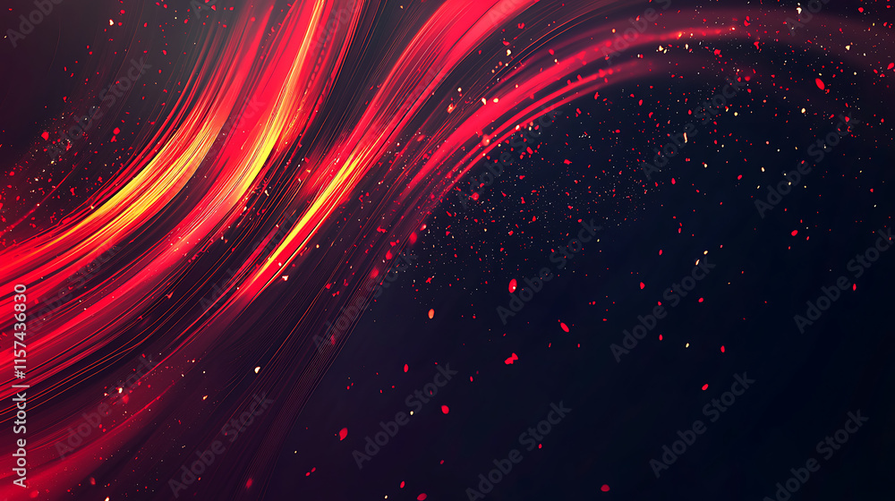 Obraz premium Dynamic abstract red and gold wave background