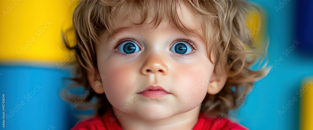 Adorable Toddler with Big Blue Eyes and Curly Hair Adorable Toddler with Big Blue Eyes and Curly Hair