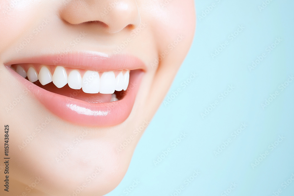 Obraz premium Bright and cheerful smile showcasing healthy teeth and fresh appearance in soft tones