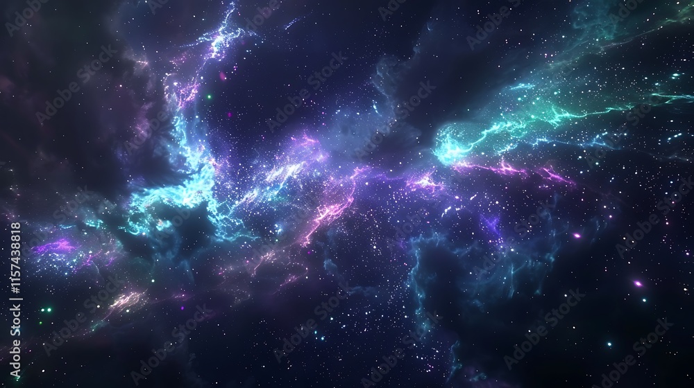 Fototapeta premium Cosmic Nebula Vibrant Purple Blue Energy Space Background