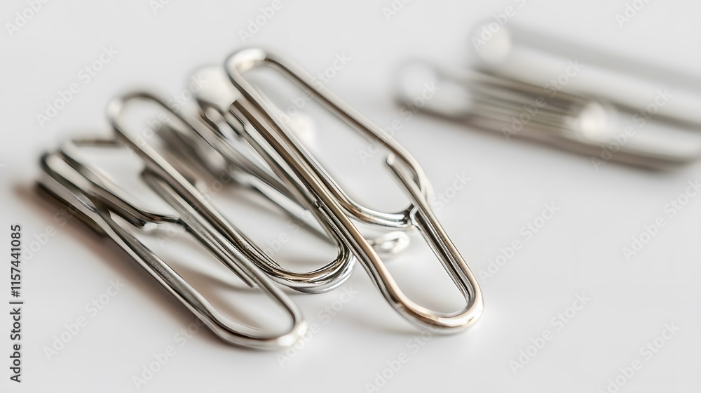 Organizing office supplies paper clips arrangement desk surface photo minimalistic close-up productivity enhancement Organizing office supplies paper clips arrangement desk surface photo minimalistic close-up productivity enhancement