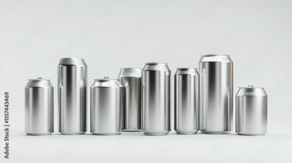Elegant Aluminum Beverage Cans Mockup Collection for Branding Elegant Aluminum Beverage Cans Mockup Collection for Branding