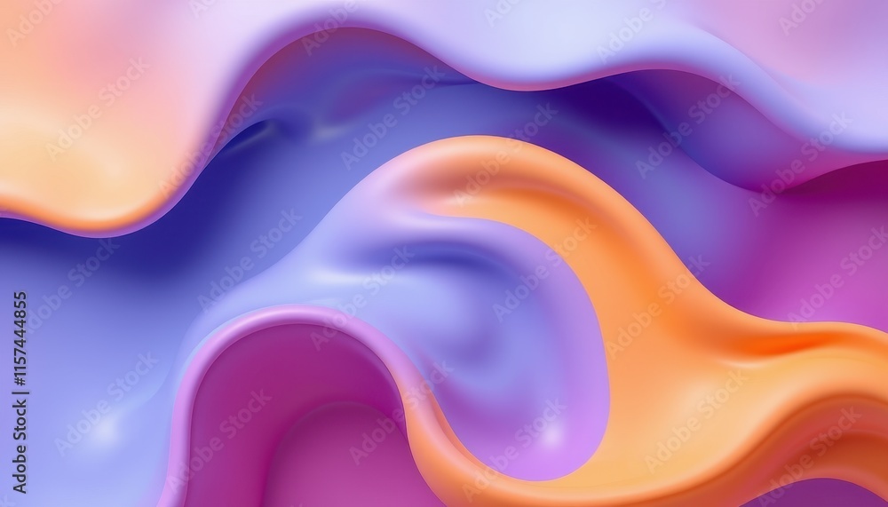 Fototapeta premium Abstract Pastel Waves Fluid Design Background