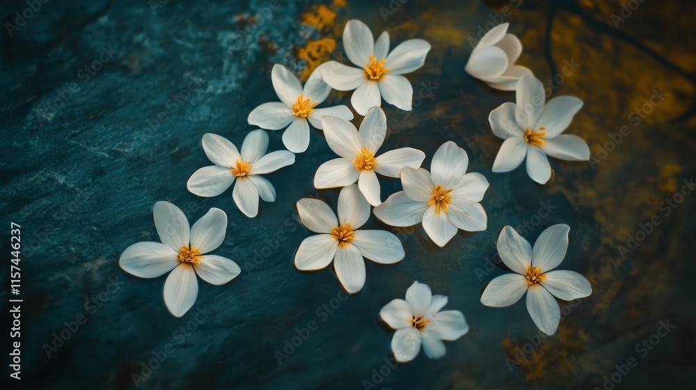 Kleine weiße Blüten in symmetrischer Anordnung Kleine weiße Blüten in symmetrischer Anordnung