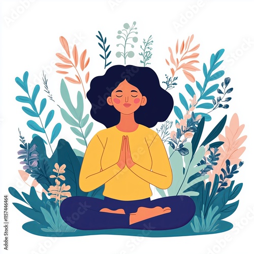 Yoga and meditation illustration