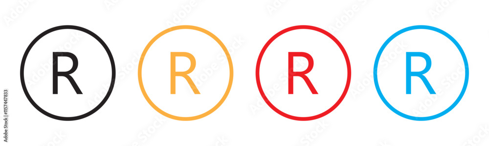 Trademark TM, Registered R, Copyright C vector icon set. Brand register trade mark symbol sheet. Trademark TM, Registered R, Copyright C vector icon set. Brand register trade mark symbol sheet.