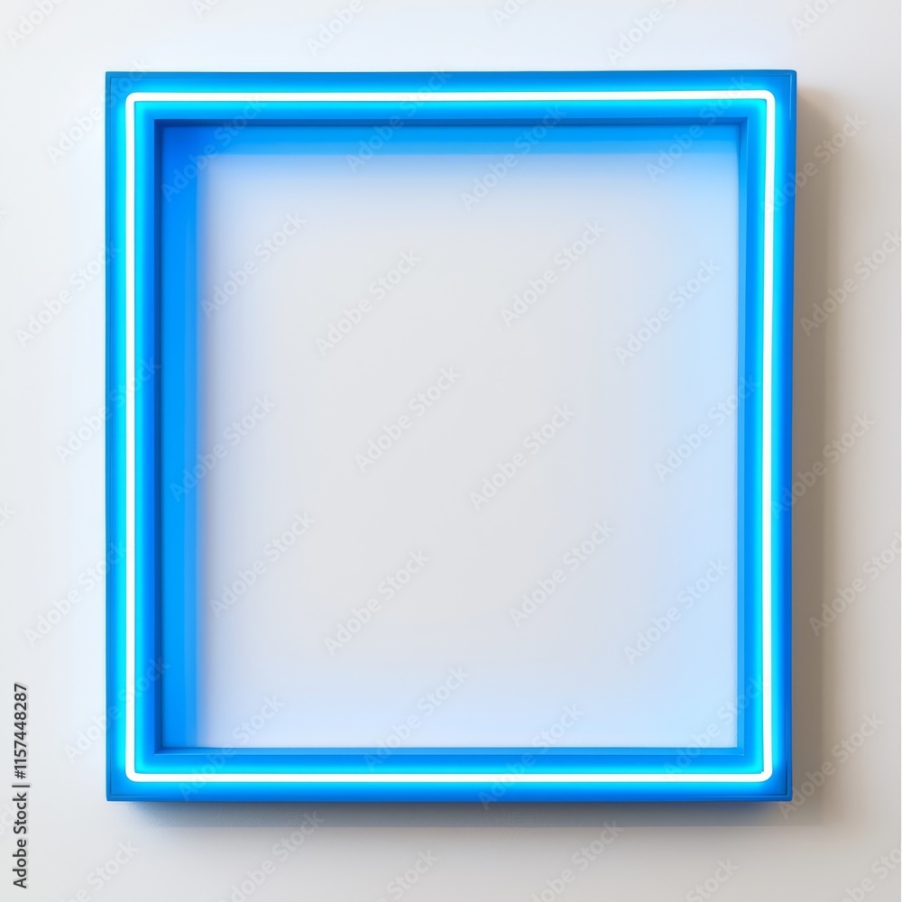 Neon Blue Square Frame Neon Blue Square Frame