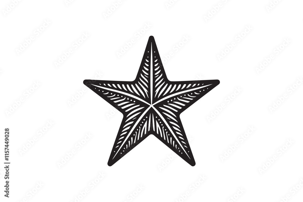 Obraz premium simple and unobtrusive star fish vector silhouette illustration isolated in white background 