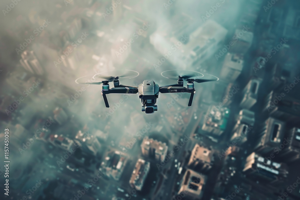 Naklejka premium Stunning aerial visuals of UAVs, detailed close-up shots